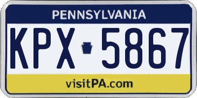 PA license plate KPX5867