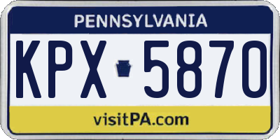 PA license plate KPX5870