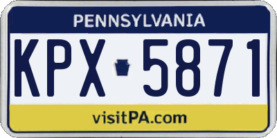 PA license plate KPX5871