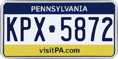 PA license plate KPX5872