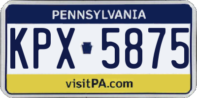 PA license plate KPX5875