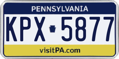 PA license plate KPX5877