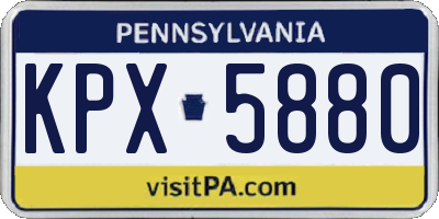 PA license plate KPX5880