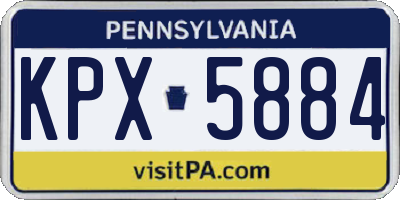 PA license plate KPX5884