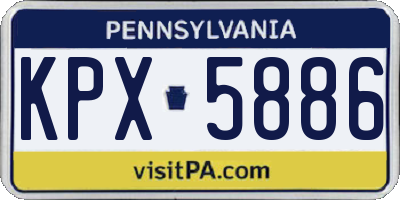 PA license plate KPX5886