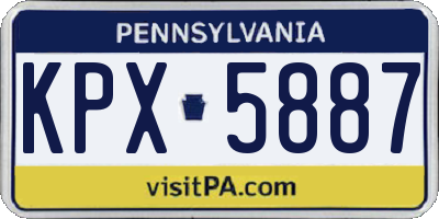 PA license plate KPX5887