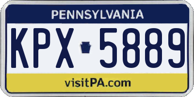 PA license plate KPX5889