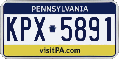 PA license plate KPX5891