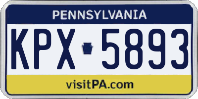 PA license plate KPX5893