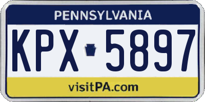 PA license plate KPX5897