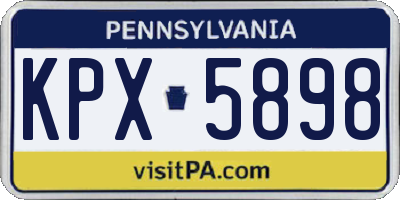 PA license plate KPX5898