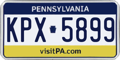 PA license plate KPX5899