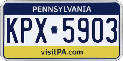 PA license plate KPX5903