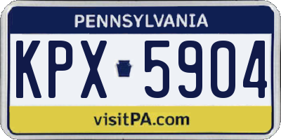 PA license plate KPX5904