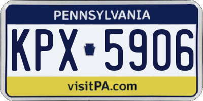 PA license plate KPX5906