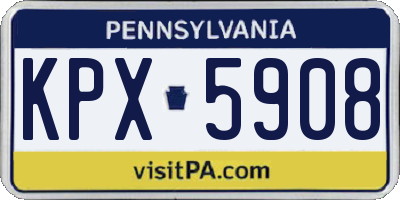 PA license plate KPX5908