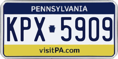 PA license plate KPX5909