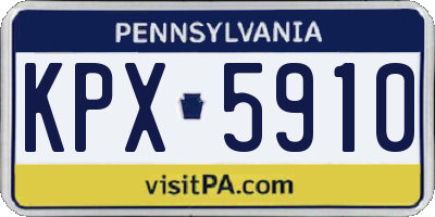 PA license plate KPX5910