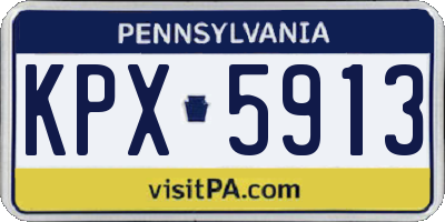 PA license plate KPX5913