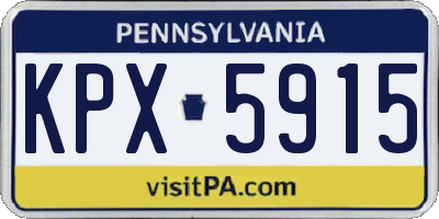 PA license plate KPX5915