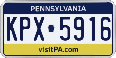 PA license plate KPX5916
