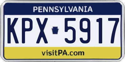 PA license plate KPX5917