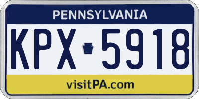 PA license plate KPX5918