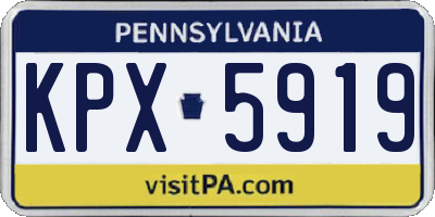 PA license plate KPX5919