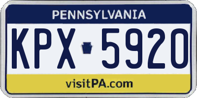 PA license plate KPX5920
