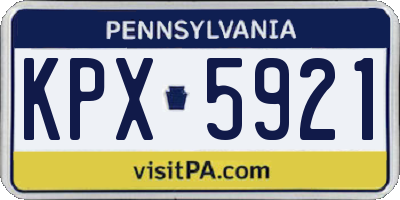PA license plate KPX5921