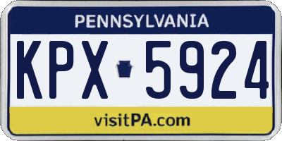 PA license plate KPX5924