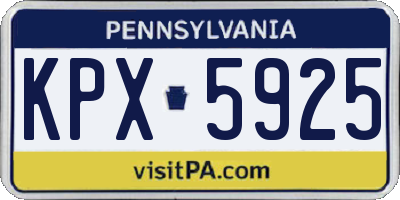 PA license plate KPX5925