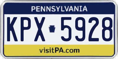 PA license plate KPX5928
