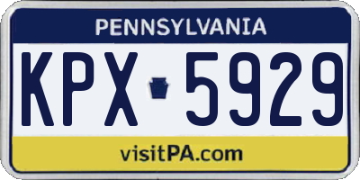 PA license plate KPX5929