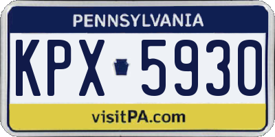 PA license plate KPX5930