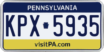 PA license plate KPX5935