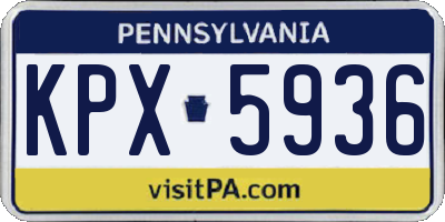 PA license plate KPX5936