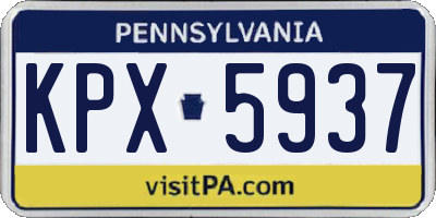 PA license plate KPX5937
