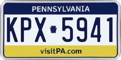 PA license plate KPX5941