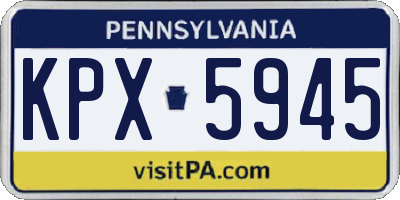 PA license plate KPX5945