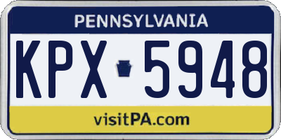 PA license plate KPX5948
