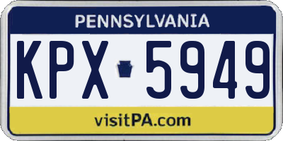 PA license plate KPX5949