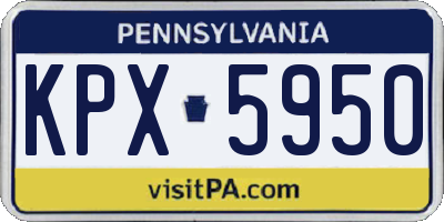 PA license plate KPX5950