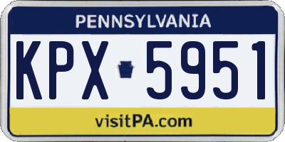 PA license plate KPX5951