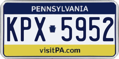 PA license plate KPX5952