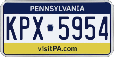 PA license plate KPX5954