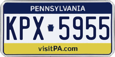 PA license plate KPX5955