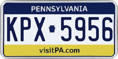 PA license plate KPX5956