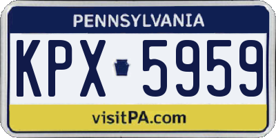 PA license plate KPX5959