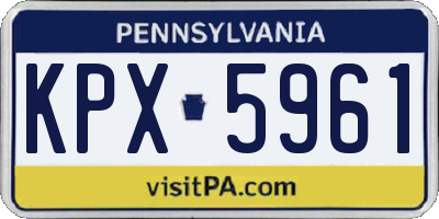 PA license plate KPX5961